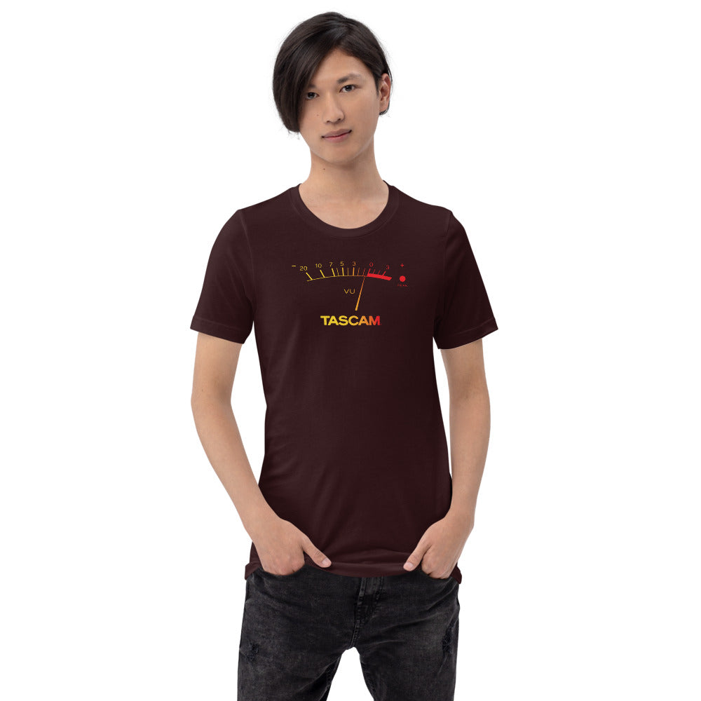 TASCAM VU T-Shirt - Oxblood Black (Size: S)