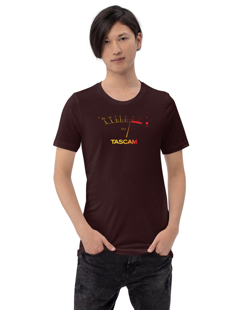TASCAM VU T-Shirt - Oxblood Black - Photo 1