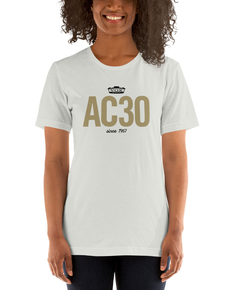 VOX AC30 Short Sleeve Unisex T-Shirt - Silver - Photo 3