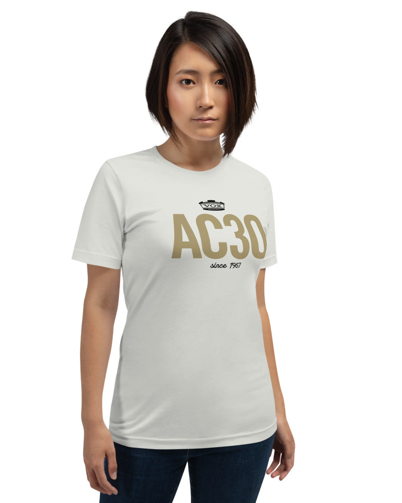 VOX AC30 Short Sleeve Unisex T-Shirt - Silver - Photo 7