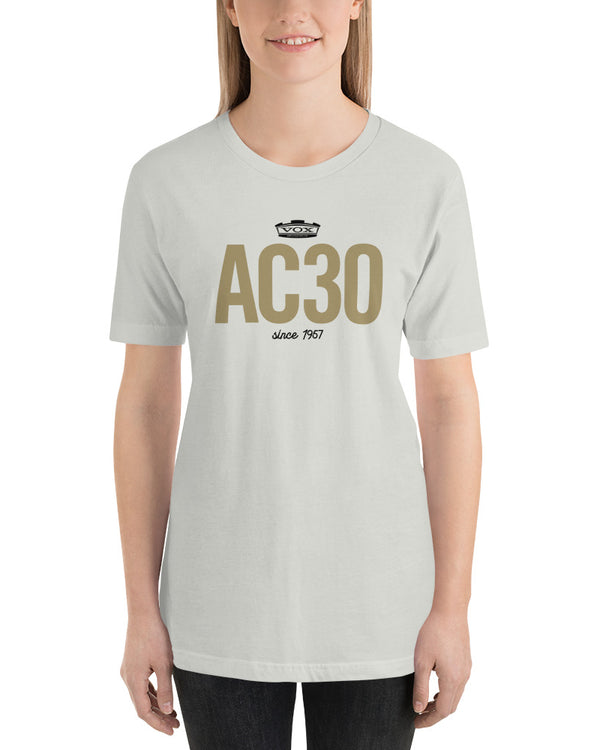 VOX AC30 Short Sleeve Unisex T-Shirt - Silver - Photo 6