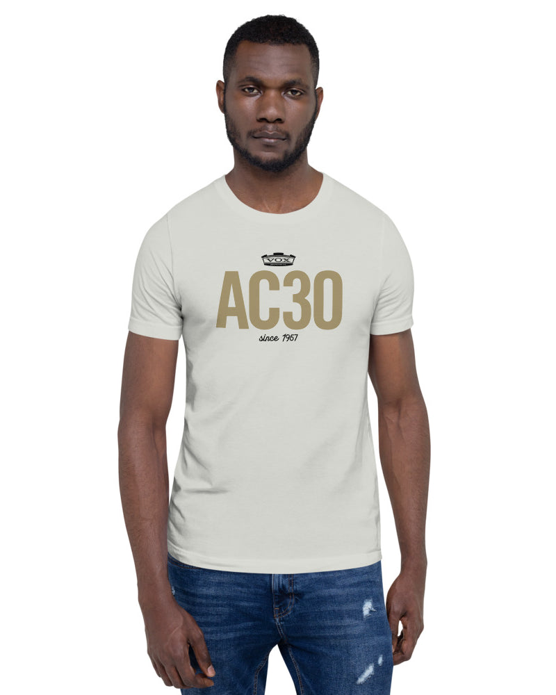 VOX AC30 Short Sleeve Unisex T-Shirt - Silver - Photo 4