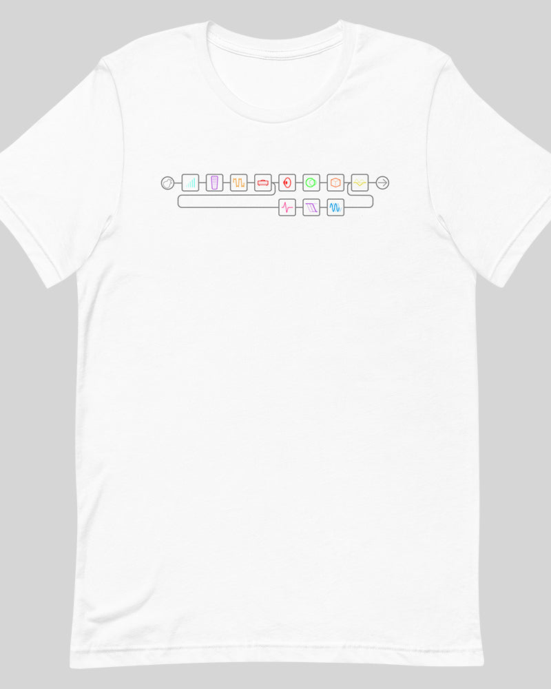 Line 6 Signal Flow T-Shirt - White - Photo 13