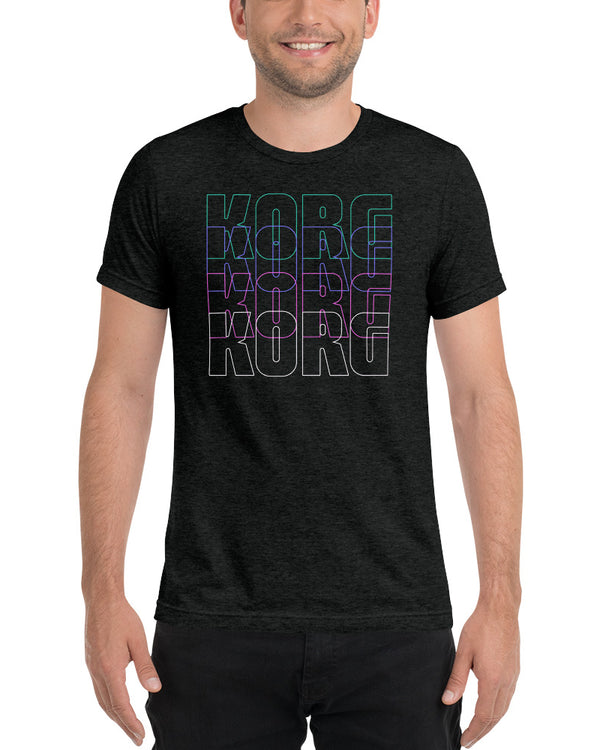 KORG Stax Unisex Tri-Blend T-Shirt - Heather Black - Photo 5