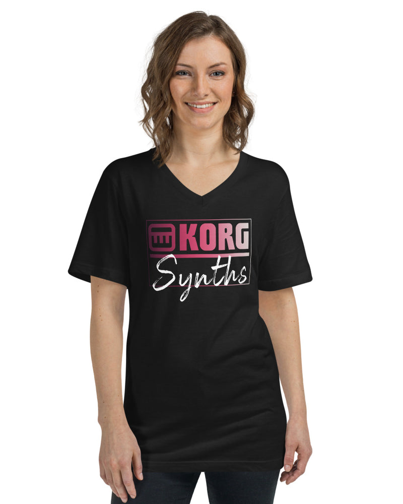 KORG Synths V-Neck T-Shirt - Black - Photo 6