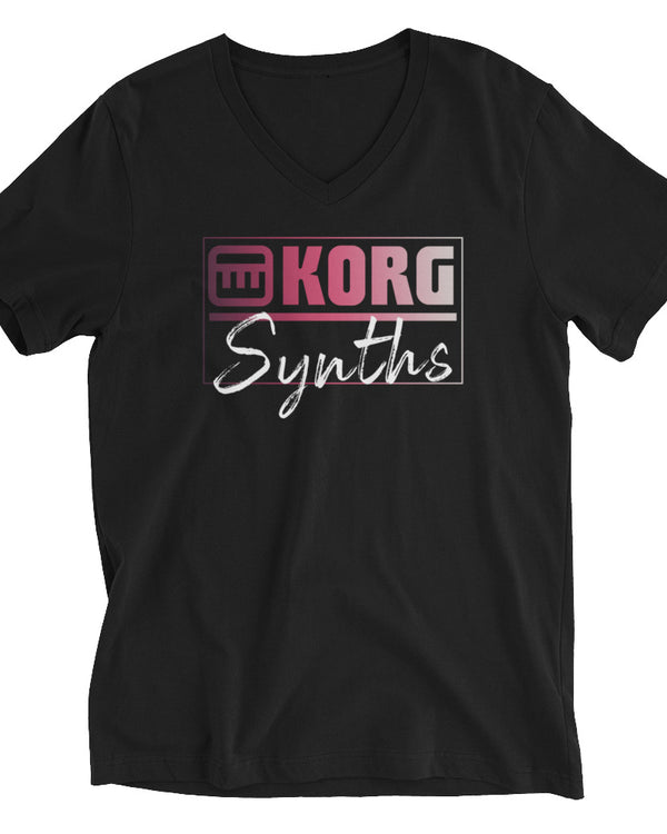 KORG Synths V-Neck T-Shirt - Black - Photo 4