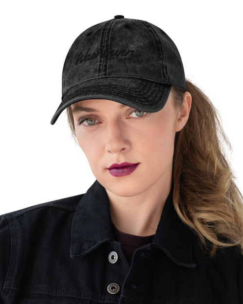 Washburn Vintage Style Embroidered Hat  - Black