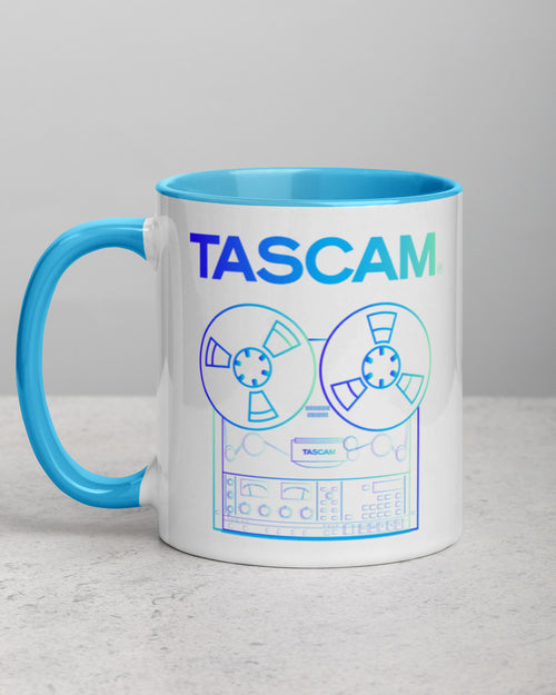 TASCAM Reel to Reel Mug  - Ocean Blue