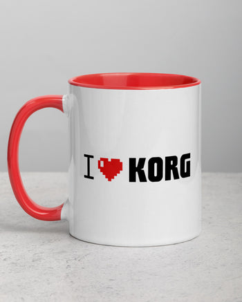 KORG I Heart KORG Mug with Color Inside  - White / Red