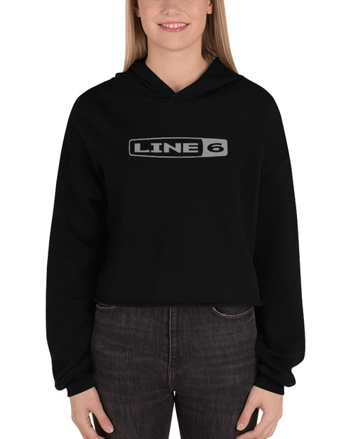 Line 6 Cropped Hoodie  - Black