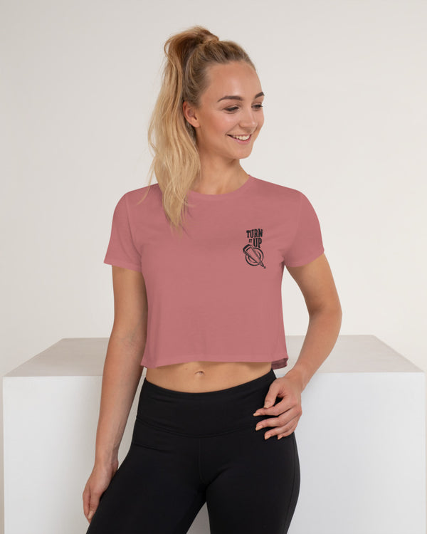 Turn It Up Crop T-Shirt - Dusty Pink - Photo 7