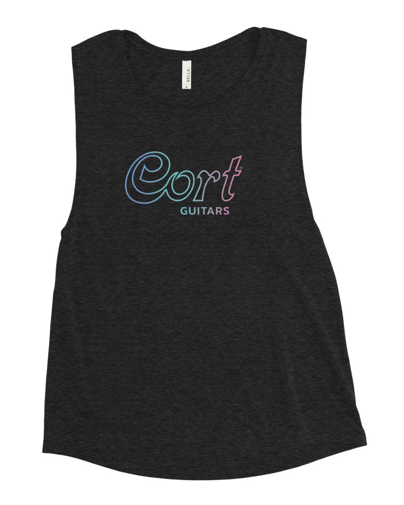 Cort Guitars Gradient Outline Ladies’ Muscle Tank - Candy Blue Gradient - Photo 3