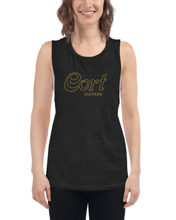 Cort Guitars Gradient Outline Ladies’ Muscle Tank  - Gold