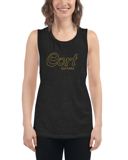 Cort Guitars Gradient Outline Ladies’ Muscle Tank  - Gold