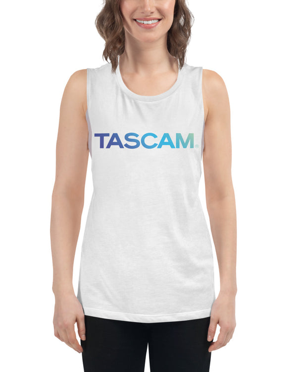 TASCAM Logo Ladies’ Muscle Tank - Ocean Blue - Photo 1