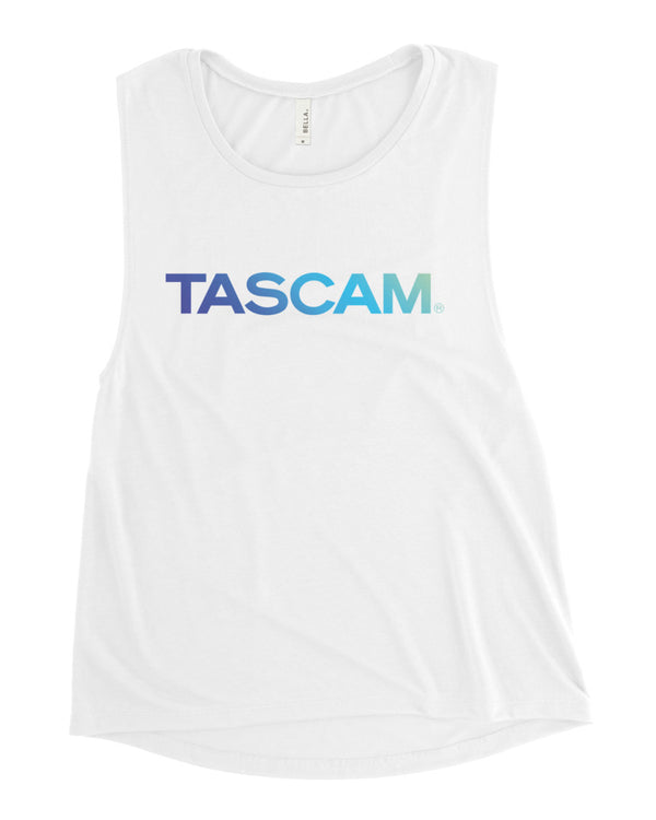 TASCAM Logo Ladies’ Muscle Tank - Ocean Blue - Photo 4