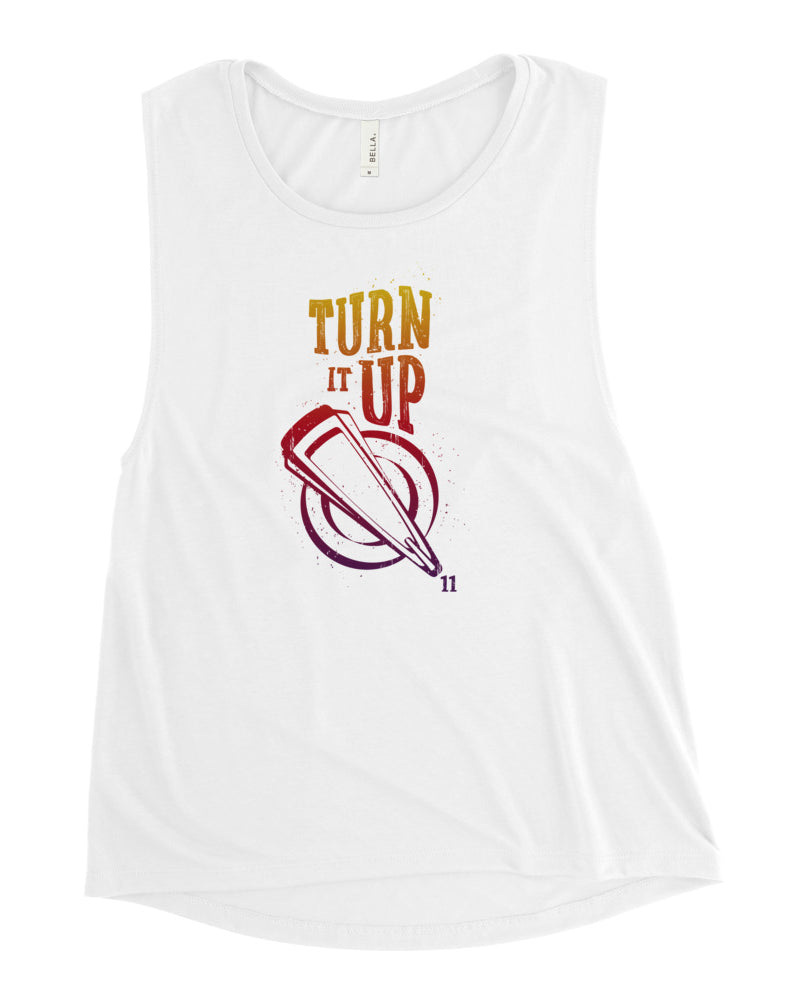 Turn It Up Ladies’ Muscle Tank Top - Warm Gradient - Photo 6