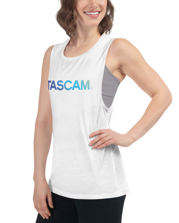 TASCAM Logo Ladies’ Muscle Tank - Ocean Blue - Photo 5