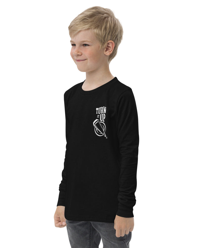 Turn It Up Youth Long Sleeve T-Shirt - Black - Photo 8