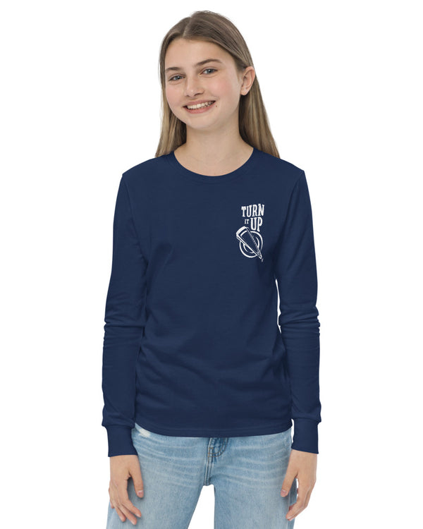 Turn It Up Youth Long Sleeve T-Shirt - Navy - Photo 8