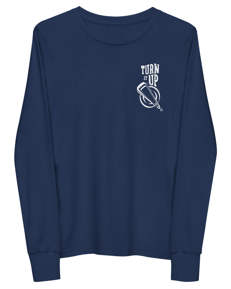 Turn It Up Youth Long Sleeve T-Shirt - Navy - Photo 10