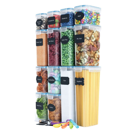 Airtight Food Storage Containers (Set of 8 Tall28 L Each) for Kitchen & Pantry Organization - Ideal for Pasta, Cereal & Flour - Plastic Kitchen