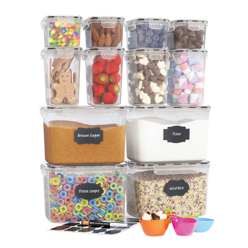 Cereal Containers Storage Set of 8 (101.4oz) - Premium Airtight