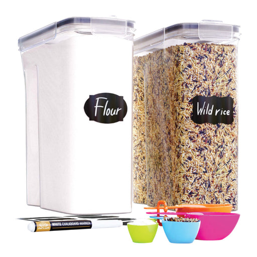 2 Pack Extra Large Airtight Food Storage Containers - 6.5L / 220 Oz Fl