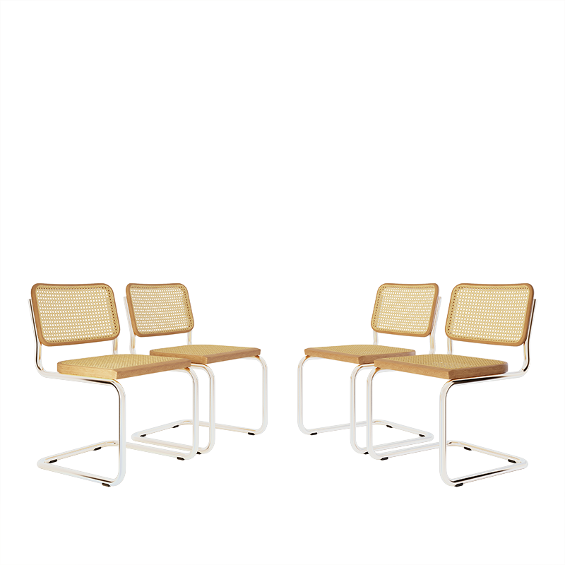 Marcel Breuer Cesca Cane Chair Set of 4 - Iconic Bauhaus Desig