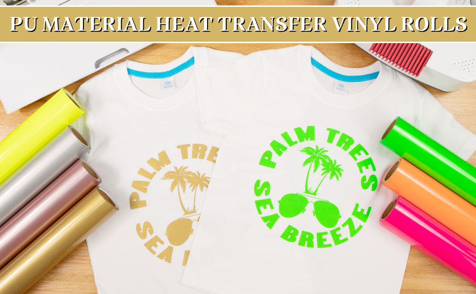 Heat Transfer Vinyl Roll - 12x5 ft (35 Colors)