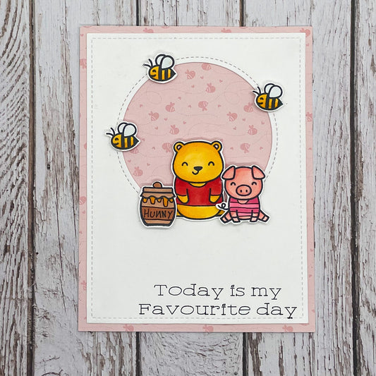 Cute Winnie & Friends Handmade Card - Craftacular Creations