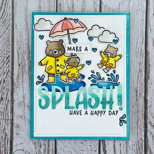 Make A Splash Bear Family Handmade Card - Craftacular Creations