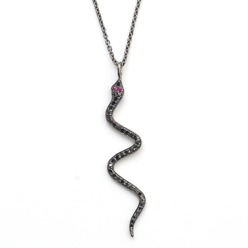 black diamond snake pendant