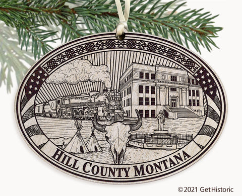 Hill County Montana Engraved Ornament