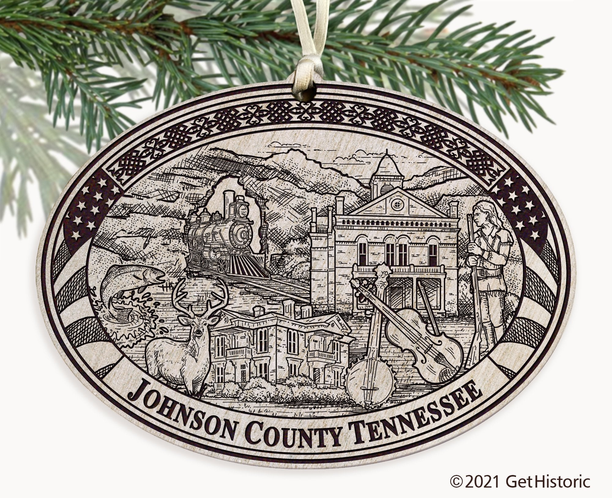 Johnson County Tennessee Engraved Ornament