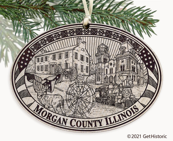 Morgan County Illinois Engraved Ornament