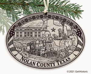 Nolan County Texas Engraved Ornament