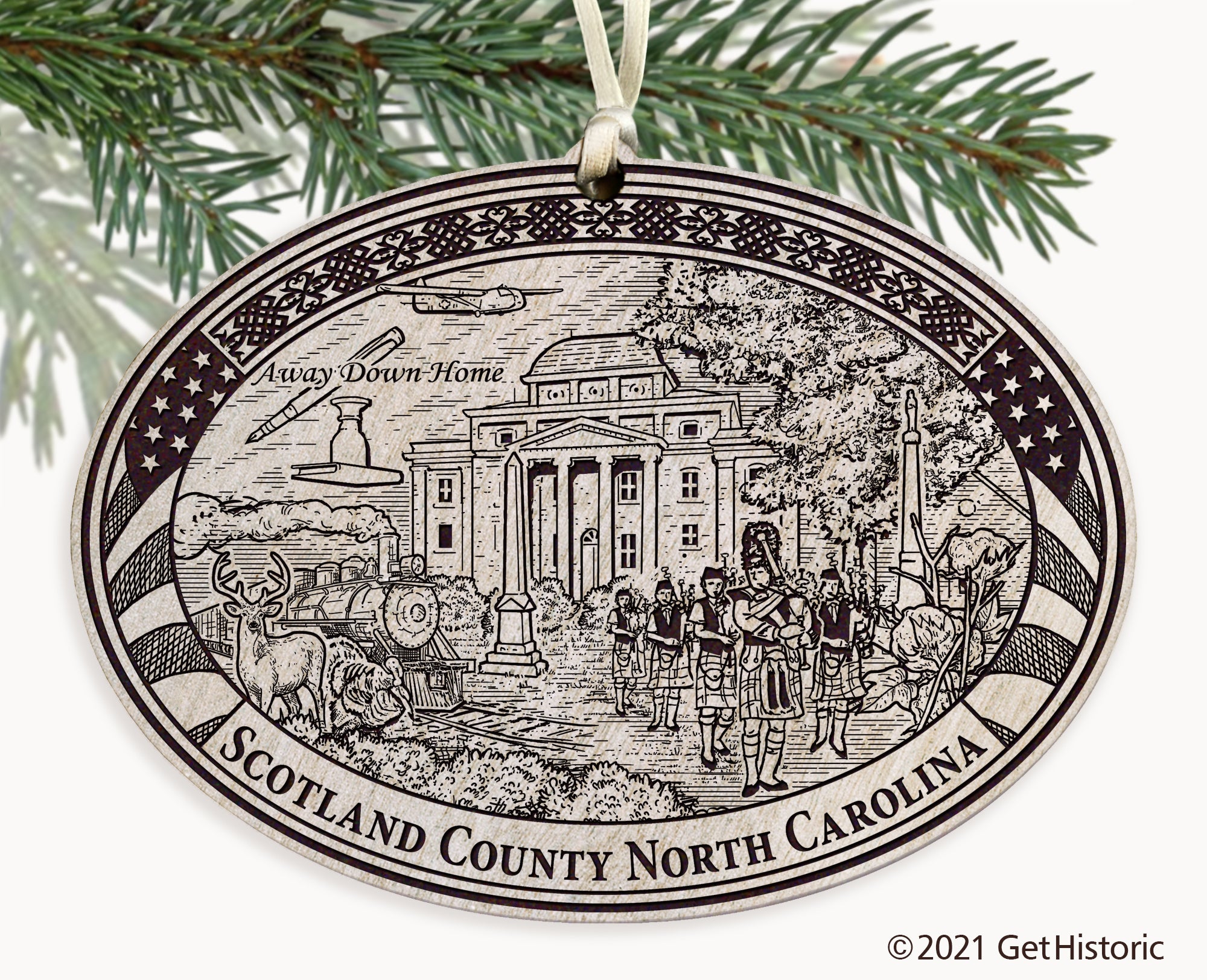 Scotland County North Carolina Engraved Ornament