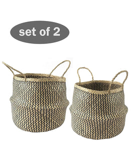 Woven Storage Baskets on wheels (Set 2)  Under Counter & Under Desk S –  Voorvet