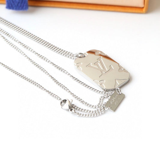 Monogram Locket Necklace Dog Tag – Luxuria & Co.