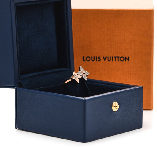 LOUIS VUITTON 18K Yellow Pink White Gold Diamond Idylle Blossom Ring 3 Set  53 6.25 471975