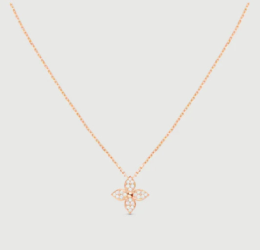 Idylle Blossom pendant, pink gold and diamond - Jewelry