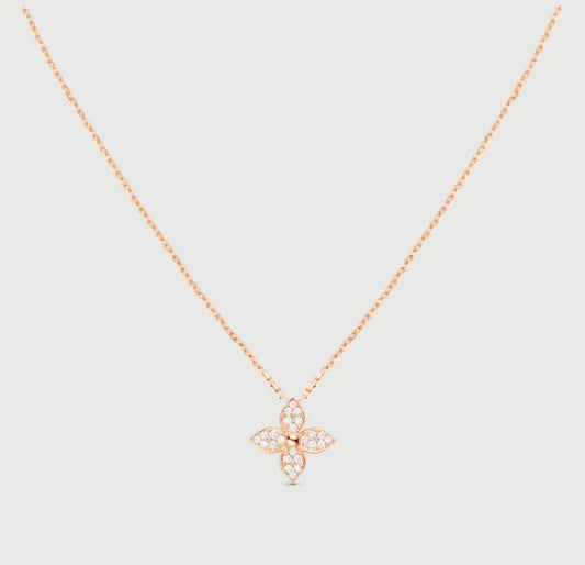 Idylle Blossom Pendant, Pink Gold And Diamonds - Jewelry