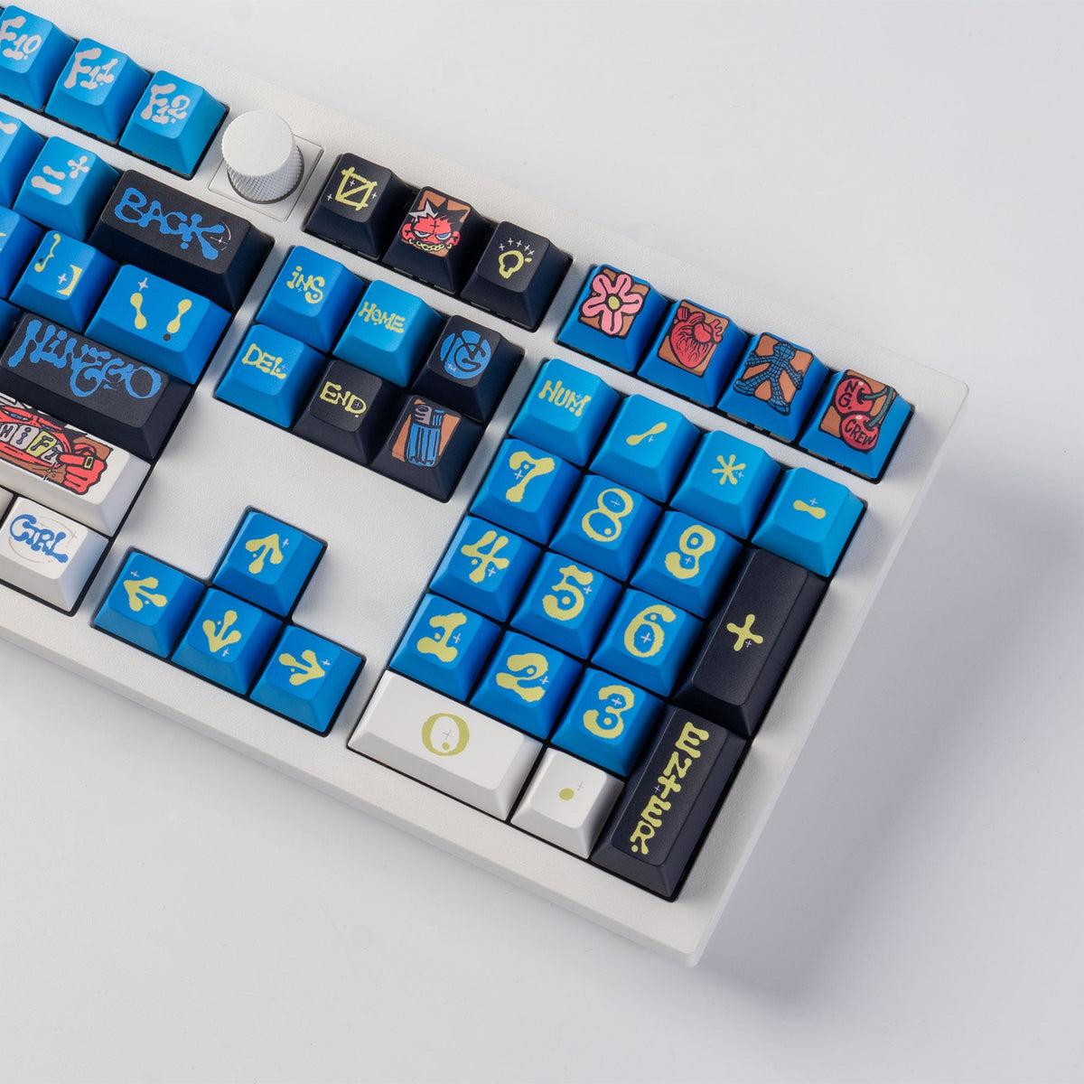 NINEGO Blue Cherry profile dye-sub PBT keycap set