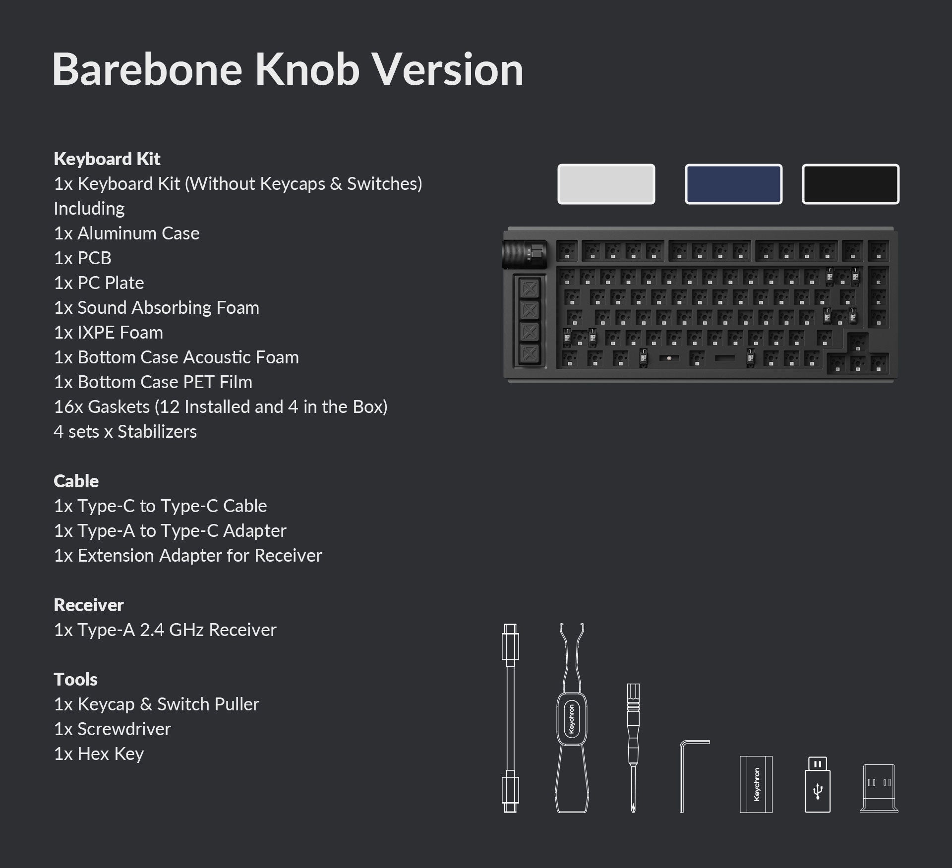 Packing of Lemokey L1 QMK/VIA Wireless Custom Gaming Keyboard