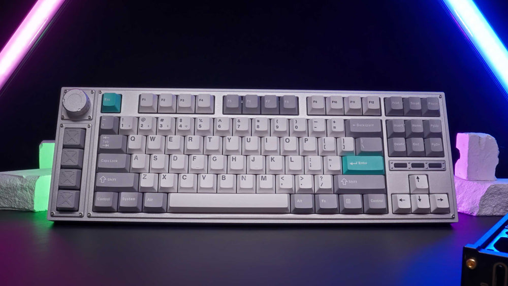 Cherry Profile Double-Shot PBT Full Set Keycaps - Dolch Red, Gray White Mint, Blue Black Yellow