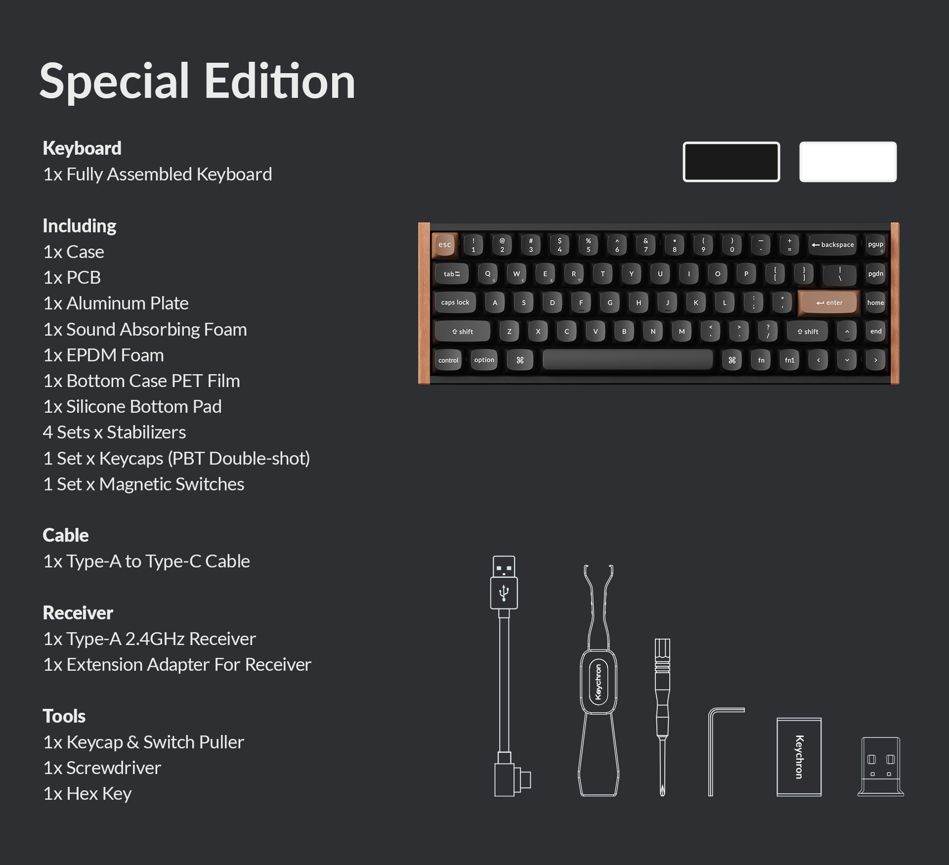 Package list of Keychron K6 HE 65% Layout Wireless Magnetic Switch Custom Keybpard Special Edition Package list of Keychron K6 HE 65% Layout Wireless Magnetic Switch Custom Keybpard Special Edition