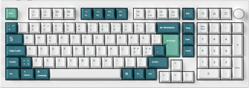 ISO Cherry Profile Dye-Sub PBT Full Set Keycap Set - White Mint