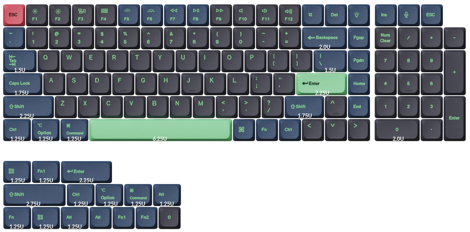 Low Profile Dye-Sub PBT LSA Full Set Keycap Set Hacker