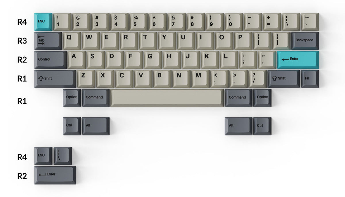 Cherry Profile Double - Shot PBT Full Set Keycaps - Dolch Blue